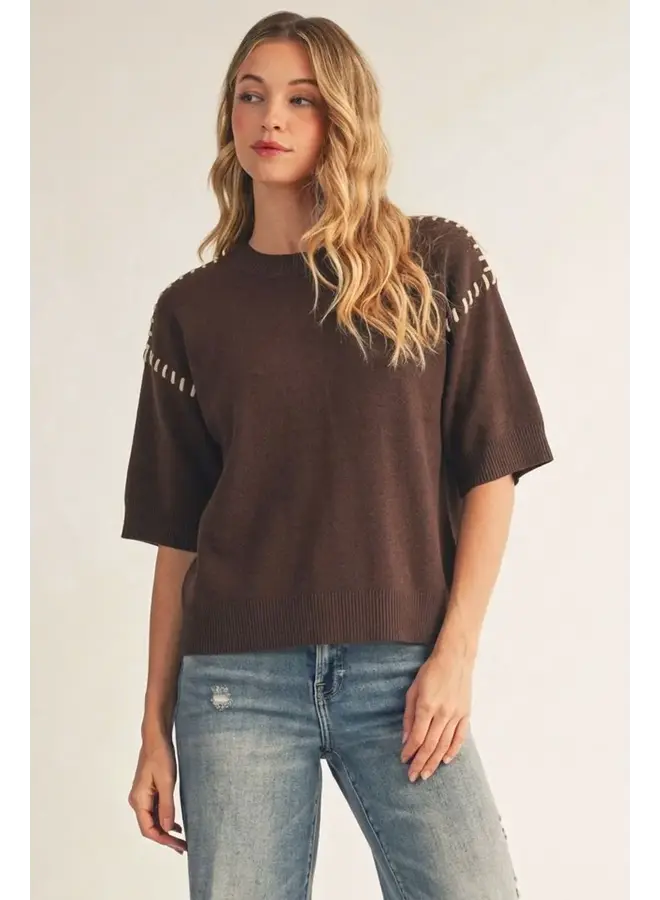 Stitch Detail Sweater Top -