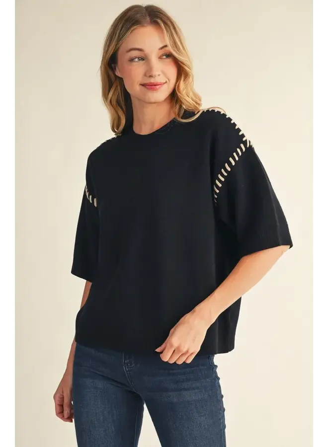 Stitch Detail Sweater Top -