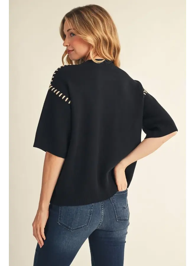 Stitch Detail Sweater Top -