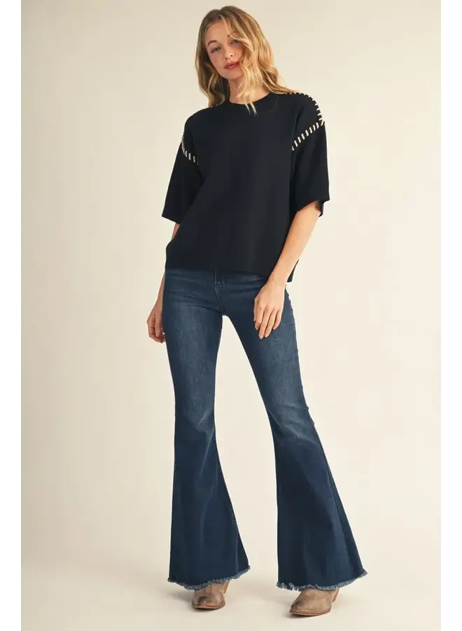 Stitch Detail Sweater Top -