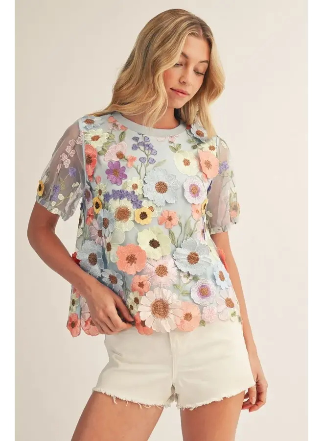 Blue Floral Shirt-
