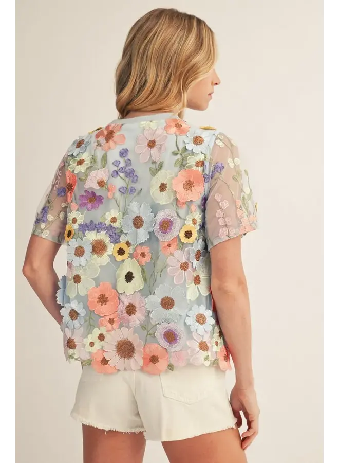 Blue Floral Shirt-