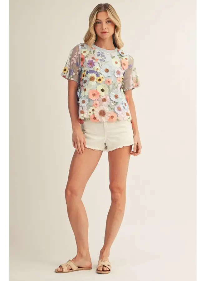 Blue Floral Shirt-