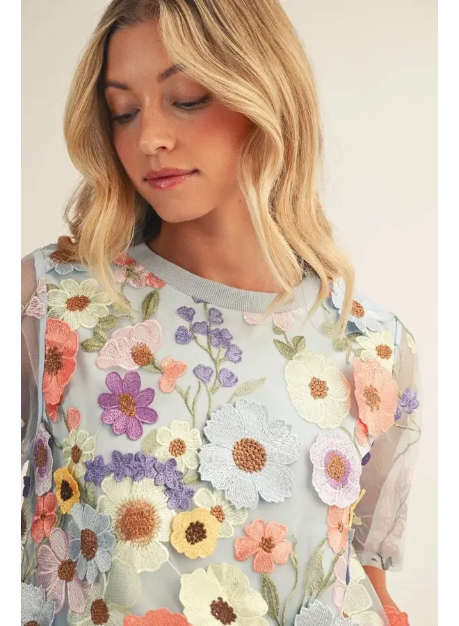 Blue Floral Shirt-