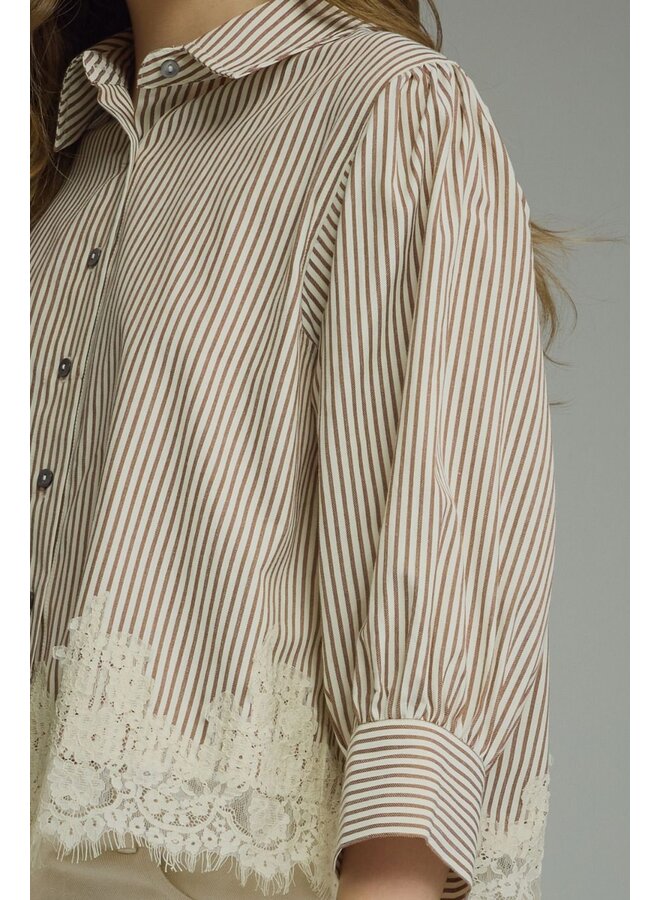 Lace Trim Button Down -