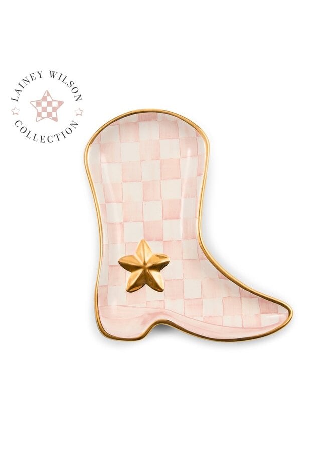 Lainey Wilson Rosy Check Cowgirl Boot Dish _x000D_