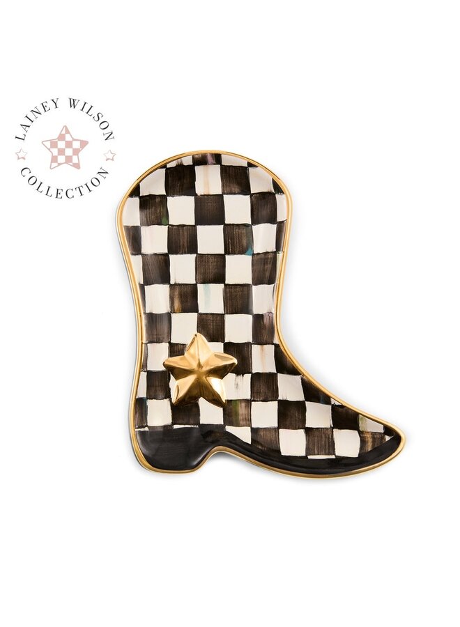 Lainey Wilson Courtly Check Cowgirl Boot Dish _x000D_