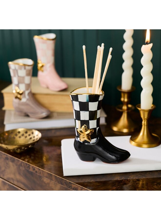 Lainey Wilson Courtly Check Cowgirl Boot Bud Vase _x000D_