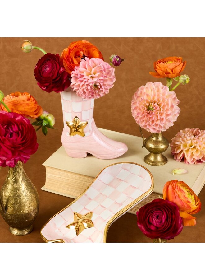 Lainey Wilson Rosy Check Cowgirl Boot Bud Vase _x000D_