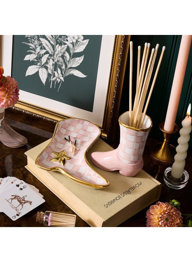 Lainey Wilson Rosy Check Cowgirl Boot Bud Vase _x000D_