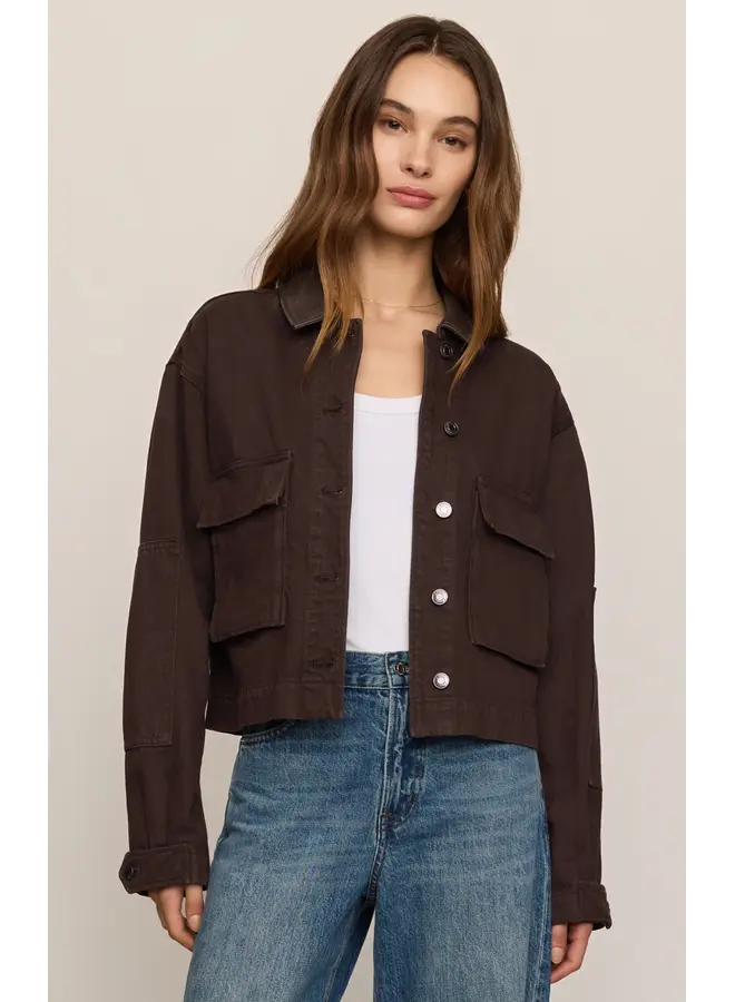 Rey Cropped Chore Jacket - Umber