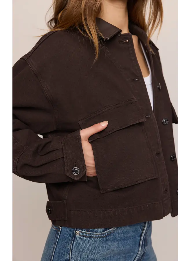 Rey Cropped Chore Jacket - Umber