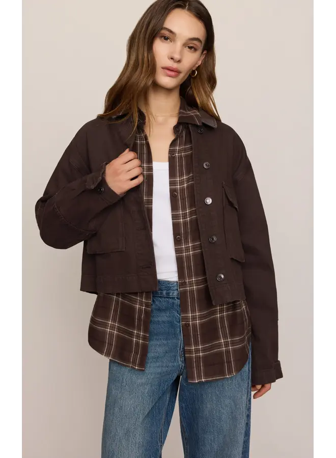 Rey Cropped Chore Jacket - Umber