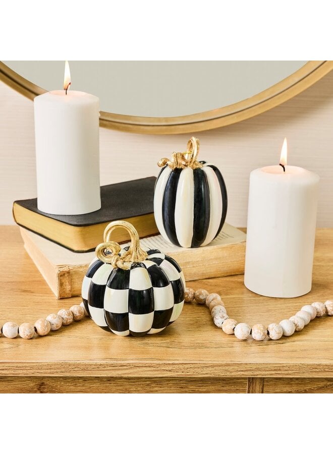 Courtly Check and Stripe Petite Pumpkins, Set of 2
