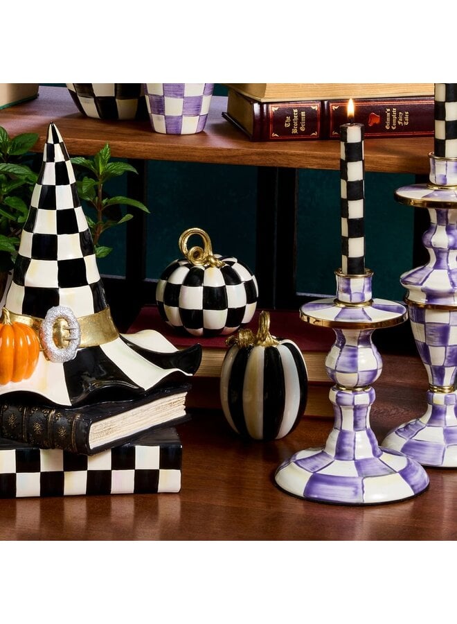 Courtly Check and Stripe Petite Pumpkins, Set of 2