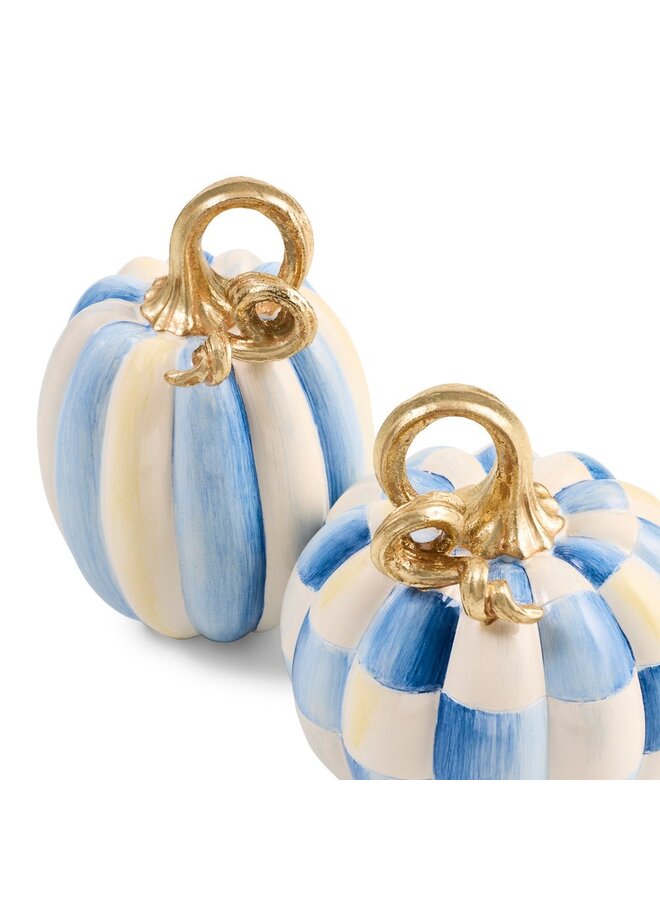 Royal Check and Stripe Petite Pumpkins, Set of 2