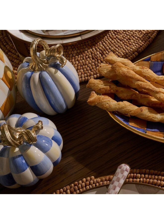 Royal Check and Stripe Petite Pumpkins, Set of 2