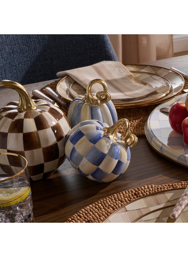 Royal Check and Stripe Petite Pumpkins, Set of 2