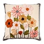 Striped Flowers Throw Pillow