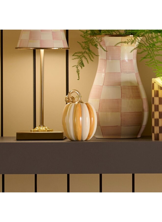 Amber Check and Stripe Petite Pumpkins, Set of 2