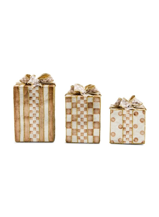 Mocha Capiz Gift Boxes, Set of 3