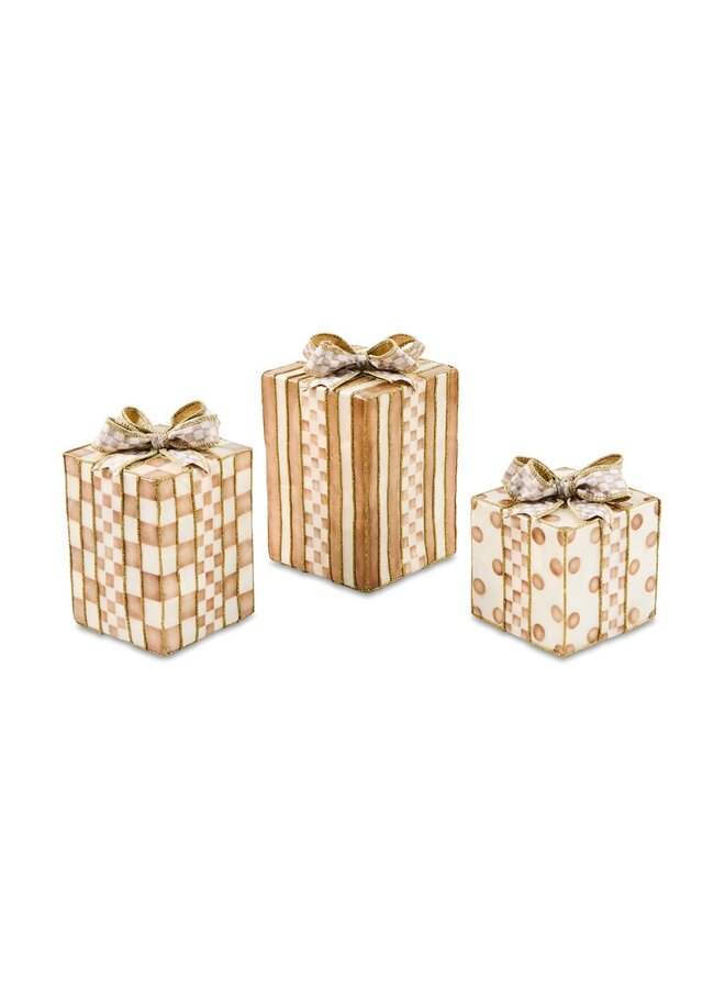 Mocha Capiz Gift Boxes, Set of 3