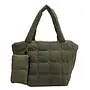 Simple Solid Color Large Capacity Tote Bag with Pouch - Olive