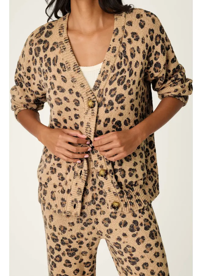 C'est La Vie Leopard Print Cardigan-