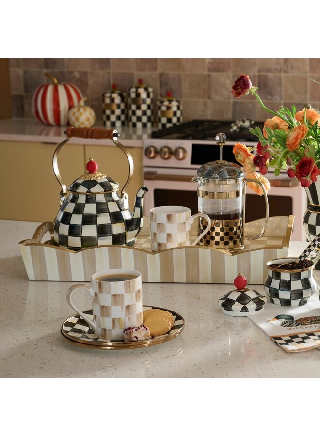 Mocha Check Breakfast Tray
