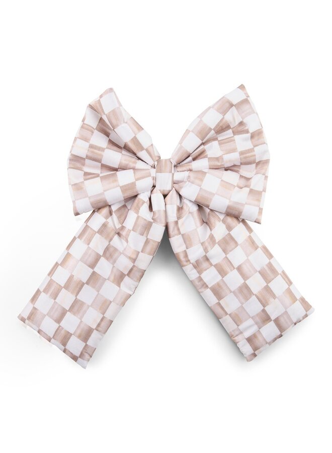 Mocha Check Large Bow