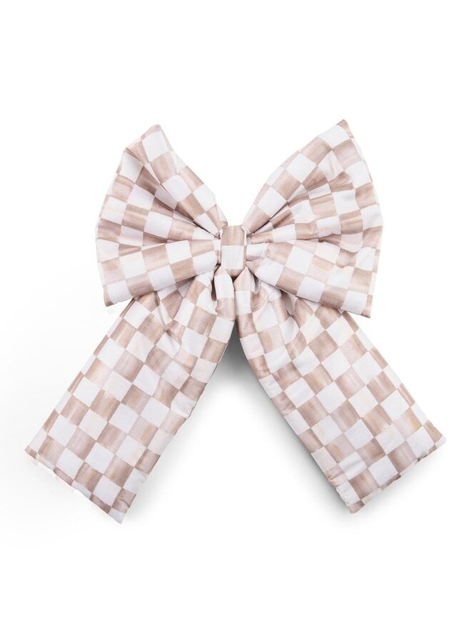Mocha Check Large Bow