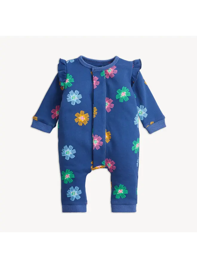 NAVY FLORAL FRENCH TERRY BABY GIRLS ROMPER