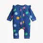 NAVY FLORAL FRENCH TERRY BABY GIRLS ROMPER