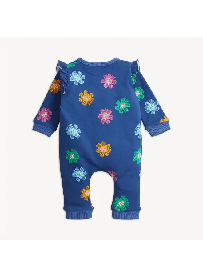 NAVY FLORAL FRENCH TERRY BABY GIRLS ROMPER
