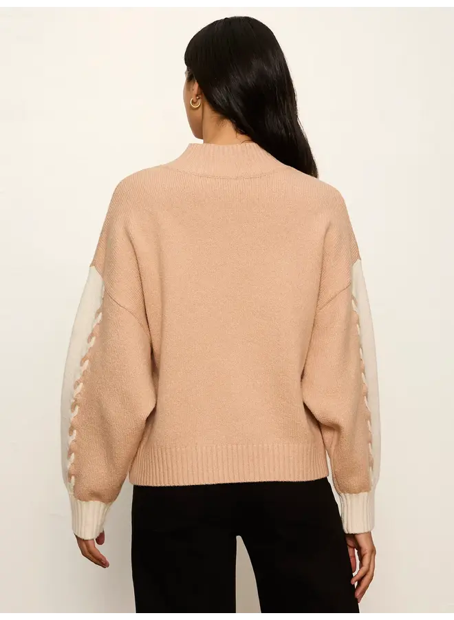 Color Block Mockneck Pullover-