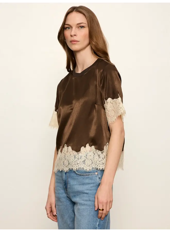 One Of a Kind Satin Lace Top-