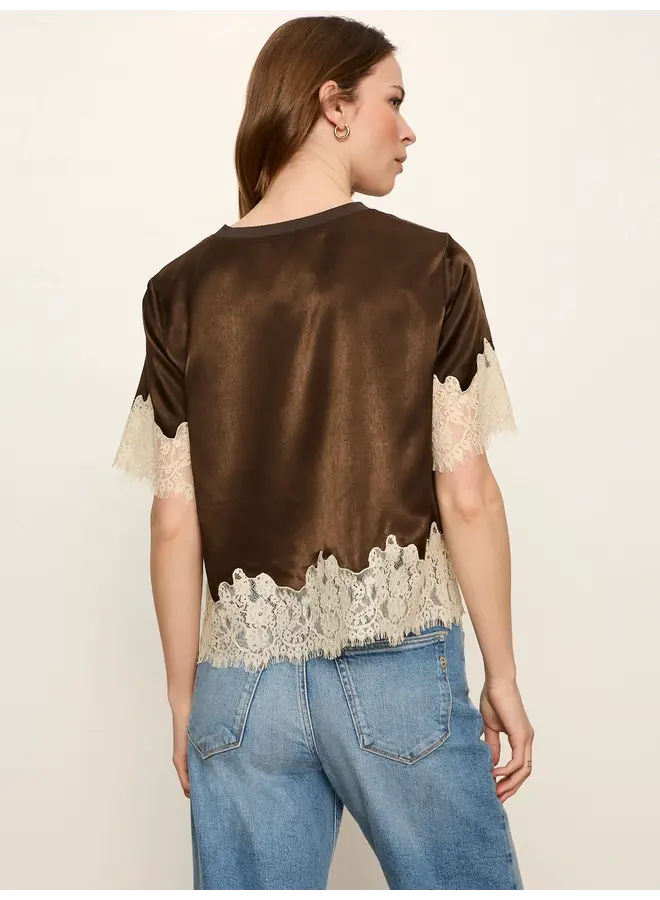 One Of a Kind Satin Lace Top-