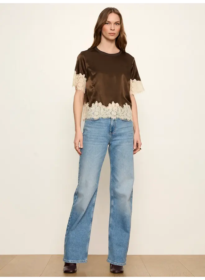 One Of a Kind Satin Lace Top-