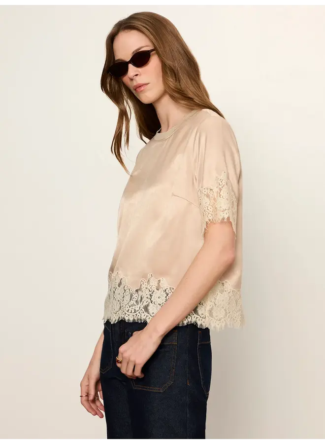 One Of a Kind Satin Lace Top-