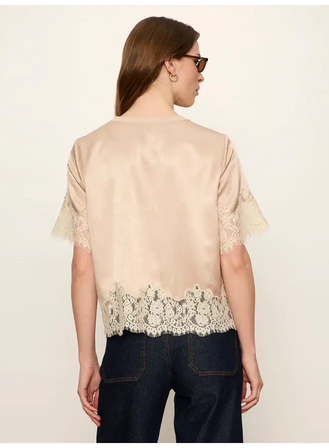 One Of a Kind Satin Lace Top-