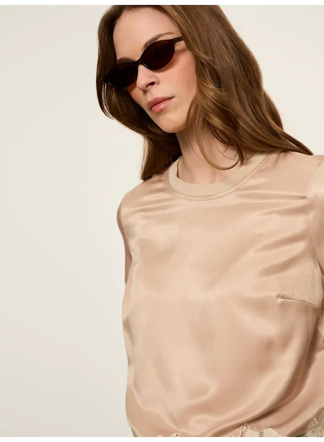 One Of a Kind Satin Lace Top-
