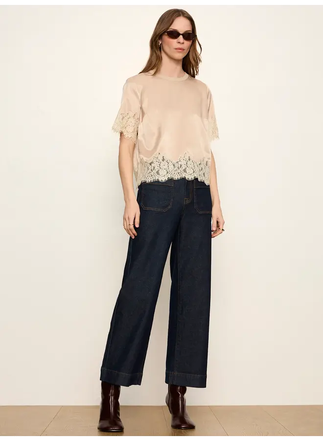 One Of a Kind Satin Lace Top-