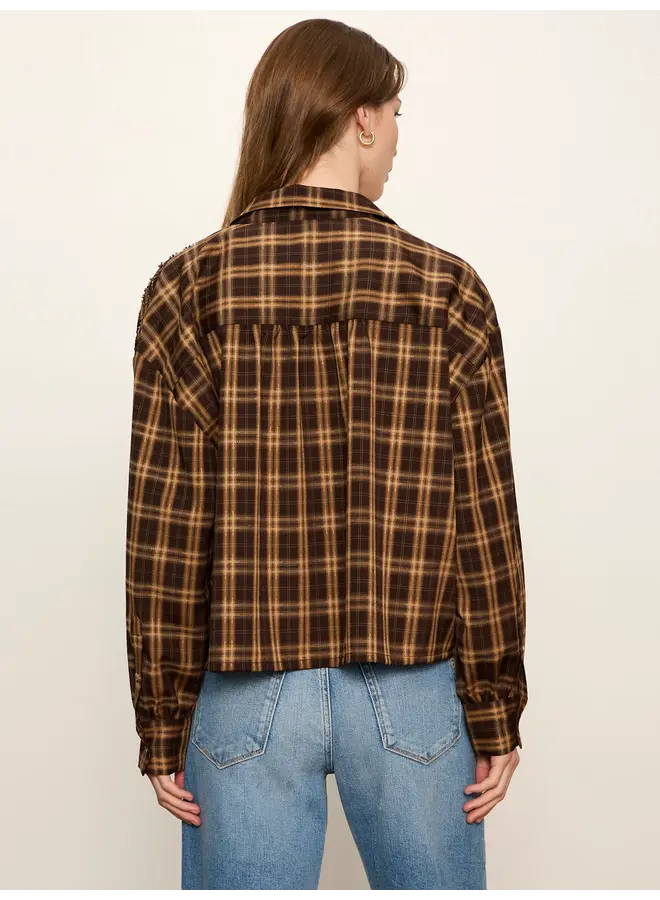 Avery Beaded Crop Shirt-