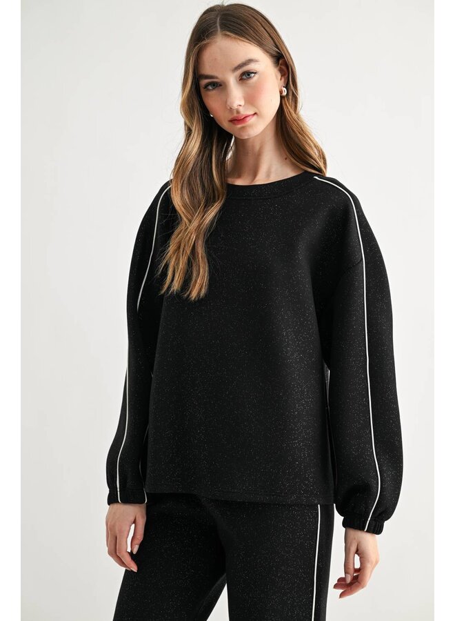Floriane Top With Glitter-