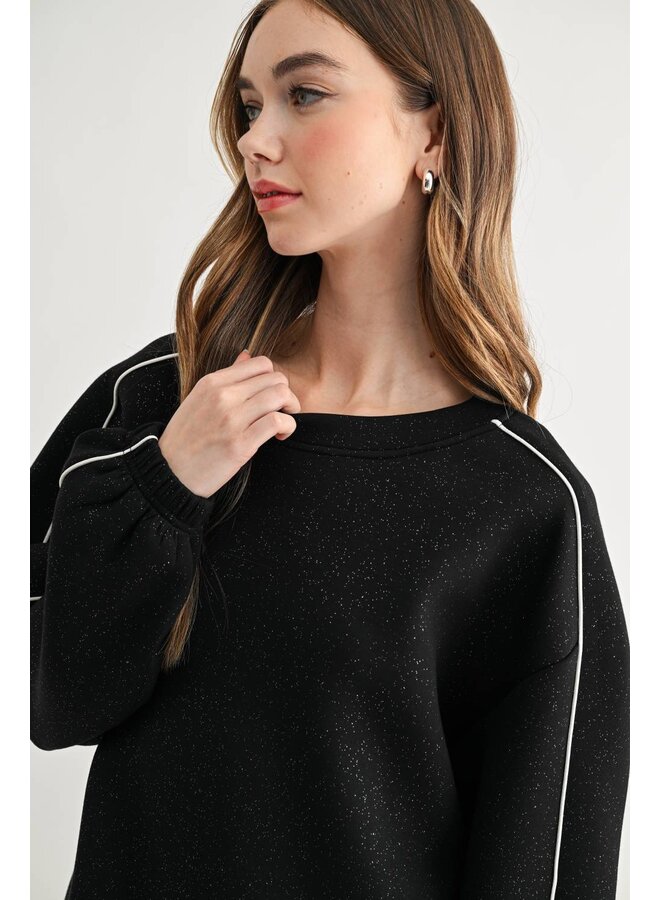 Floriane Top With Glitter-