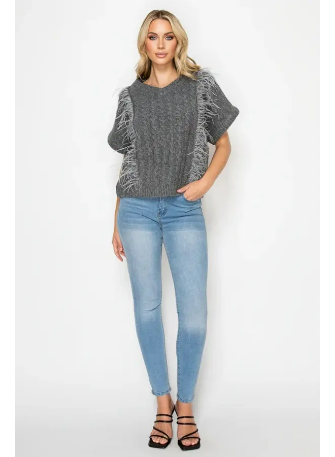 Sonya Sweater With Feathers-