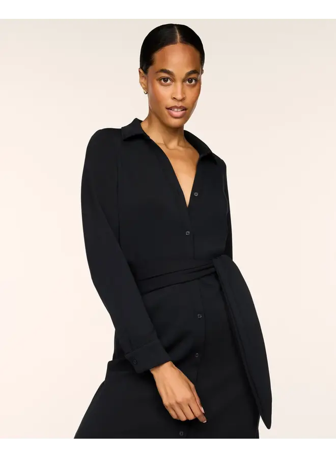 Airessentials Tie-Waist Midi Shirt Dress-