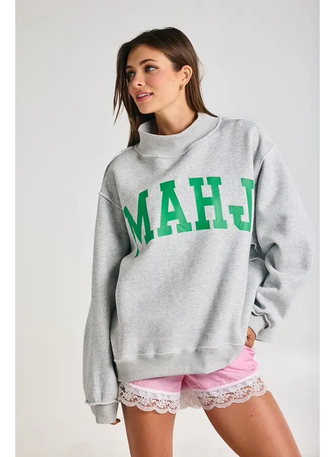 Mahjong Reversible Mock Neck Sweatshirt