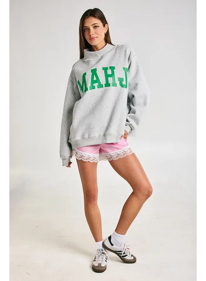 Mahjong Reversible Mock Neck Sweatshirt