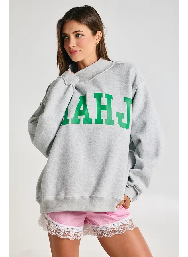 Mahjong Reversible Mock Neck Sweatshirt